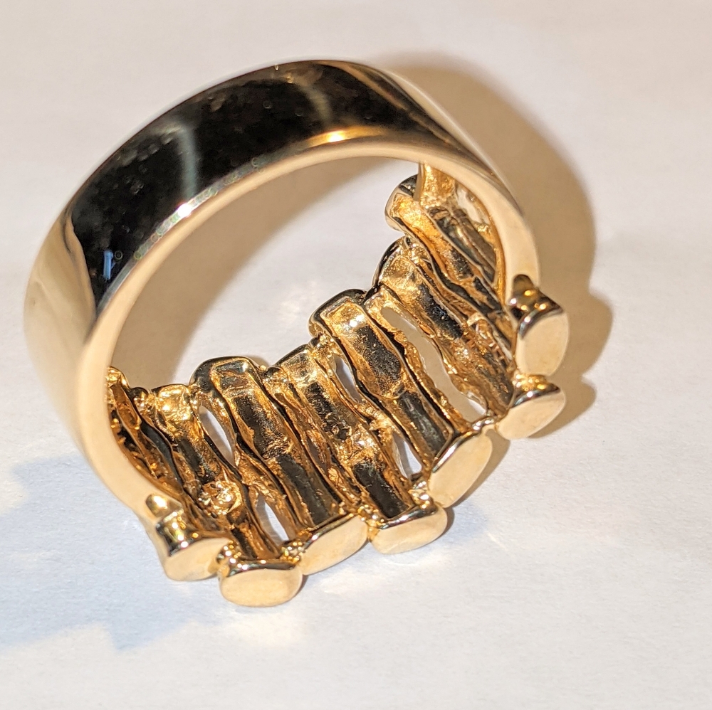 Right hand diamond ring bamboo shape - Picture 4 of 5